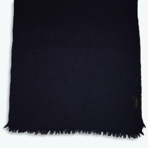 Auth Gucci Dark Blue Wool Scarf